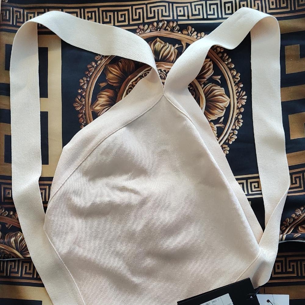 Cream Stretch Bralette with Wide Straps